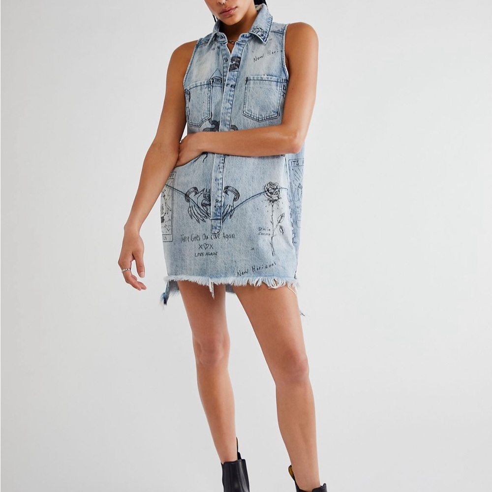 One Teaspoon Free People Tattoo Salty Dog Braxton Dress - XS